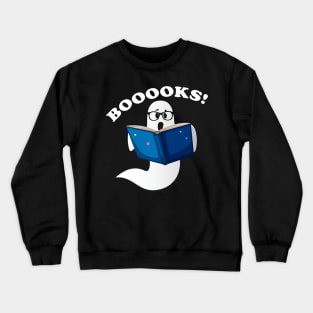 Ghost Reading Books Halloween - Booooks! Crewneck Sweatshirt